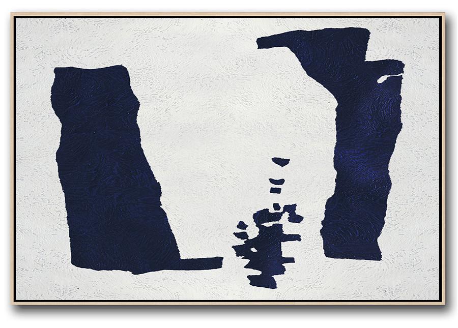 Horizontal Navy Blue Minimal Art #NV131C - Click Image to Close